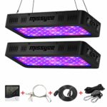 600W LED Grow Light, Missyee 2-Pack Full Spectrum Plant Light with UV/IR, Thermometer Humidity Monitor and Adjustable Rope, Veg & Bloom Double Switch Grow Lamp, for Indoor Plants Veg Flower