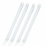 12-30V DC Automotive RV Marine LED Tube Light,4-Pack of 7Watt Rotatable End Caps F15T8 LED Tube Light-18″ (17-3/4″ pin to pin),Daylight 5500K Color,Frosted Cover (12-30V DC-4Pack)