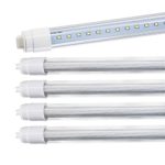 JESLED 360 Degree T8 T10 T12 6ft 42w R17D/HO Base, led Outdoor Tubes for Double Sided Signs 6000K Cool White Clear Cover (4-Pack)