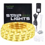 GuoTonG 12V LED Strip Rope Lights, Warm White 50ft/15m, Flexible, Unconnectable, Waterproof, SMD 2835 Lamp, Home, Kitchen, Party, Christmas