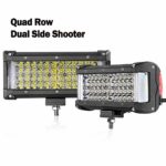 Side Shooter LED Pods, DJI 4X4 2Pcs 7 Inch 232W Quad Row LED Light Bar Off Road Driving Lights OSRAM Spot Flood Combo Work Light Fog Lamps Waterproof for Truck Jeep ATV UTV Boat, 2 Yr Warranty