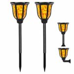 SunLux Solar Lights 3-in-1 Flickering Flames Torch Light Outdoor Waterproof Landscape Decoration Light 96 LED Solar Powered Path Lights Dusk to Dawn Auto On/Off for Garden Patio Yard (Pack of 2)