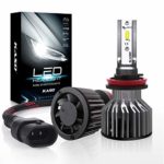 H11 LED Headlight Bulbs H8 H9 – KASO All-in-One Mini Design Headlight Kit Fog Lights 10000LM 72W/Set 6000K Cool White Highly Waterproof 3 Yr Warranty (H11 H8 H9) … (Black)