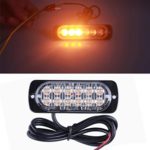 Ecosin 12 LED Auto Truck Emergency Lights Flash Brake Lamps Warning Lights For PICKUP (Yellow)