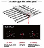 Fluence Style Led Grow Light – ETL Listed – for Veg and Flower – 10 Bar with Timer and Dimmer Control Panel