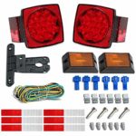 LED Trailer Light Kit – JUNGLEROAD CAR Supplies 2018 New 12V LED Trailer Tail Light Kit for Under 80 Inch Boat Trailer Truck with Wiring Harness, License Plate Bracket, Reflective Stickers