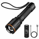 TACKLIFE Cree LED Flashlight USB Rechargeable Tactical Torches – 900 Lumens Super Bright, 6 Modes, 3350mAh Battery, IP64 Waterproof, for Camping Hiking Emergency