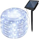 8 Modes IMAGE Solar String Rope Lights 78.7 Foot 20Meters Waterproof 200LED high capacity battery for Indoor Outdoor Garden Party Patio Decor – White