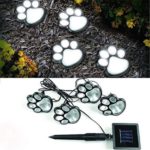 Fheaven (TM) Hot Outdoor 4 Solar Cute Dog Paw Print Lights Garden LED Path Lamp Auto On Light Halloween Christmas Decor