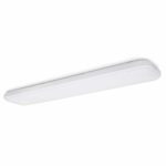 4FT Dimmable (with 0-10v Dimmers) LED Puff Light, Flush Mount Ceiling Light, 57W (220W Equivalent), 4800lm, 4000K Natural White, White Finish with Plastic Shade, ETL Listed, Commercial or Residential