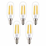 OPALRAY T25 Low Voltage DC/AC 12V LED Tubular Bulb, 4W 400Lm, Dimmable, E12 Small Base, 2700K Warm White Light, 40W Incandescent Equivalent, Input 12Volts Power, 5 Pack