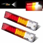 LIMICAR 20 LED Trailer Tail Lights Bar Waterproof DC 12V Tail Turn Signal Reverse Brake Running Lights for Truck Trailer RV UTV Camper Red Amber White 2PCS