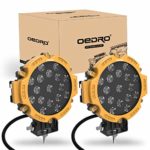 OEDRO 7 Inch 51W LED Light Bar, Round Spot Light Pods Off Road Driving Lights Fog Bumper Roof Light for Boat, Jeep, SUV, Truck, Hunters, Motorcycle, 2 years Warranty (Yellow Cover)