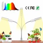 Three Heads Grow Lamp, Bevice Full Spectrum LED Plant Light Auto ON&Off with 3/6/12H Timer and Memory Function, Light Intensity Adjustable, for House Plants Seedling Growing Blooming Fruiting