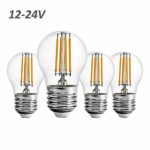 12 Volt 24 Volt 12V-24V Low Voltage G15 LED Light Bulb RV Camper Marine 2W 250lm Edison Incandescent Bulb 25W Off Grid Solar Battery System Lighting Standard E26 Base Warmwhite 2700K (Pack of 4)