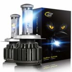 Cougar Motor H4 LED Headlight Bulbs, 9003 High/Low All-in-One Conversion Kit, 7200 Lumen (6000K Cool White) – Adjustable Beam Pattern