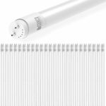 Sunco Lighting 24 Pack 4FT T8 LED Tube, 18W=40W Fluorescent, Frosted Cover, 5000K Daylight, Single Ended Power (SEP), Ballast Bypass, Commercial Grade – UL