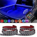 VANJING 2PCS 60” RGB LED Truck Bed Light Strip Kit with Sound-Activated Function Wireless Remote for Truck Bed Cargo Boat Pickup RV SUV Waterproof IP67 Lighting Kit Tailgate Light 12v Boats and more