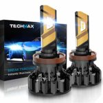 TECHMAX H11 LED Headlight Bulb,360 Degree Adjustable Beam Angle Cree Chips 12000Lm 6500K Xenon White Extremely Bright H8 H9 Conversion Kit of 2