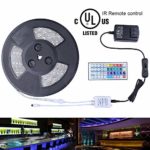 Miheal Waterproof 5050 SMD 32.8ft (10m) RGB LED Strip Light Kit, Color Changing White PCB Rope Lights+44-Key IR Controller+ Power Supply for Home,Kitchen,Truck and Bedroom Decoration