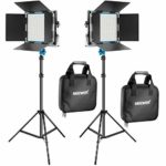 Neewer 2 Packs 660 LED Video Light and Stand Photography Lighting Kit: Dimmable LED Panel (3200-5600K, CRI 96+, Blue) with Heavy Duty Light Stand for Studio Portrait Product Video Shooting