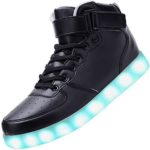 Odema Unisex LED Shoes High Top Light Up Sneakers for Women Men Girls Boys Size4.5-13 Black