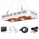 X6 1800W COB LED Grow Light UV Full Spectrum X6 COB LED Plant Light Dasiy Chain with On/Off Switch with Temperature and Humidity Monitor, Hanging Hook Kit, Adjustable Rope, White