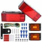 WoneNice 12V LED Low Profile Submersible Trailer Tail Light Kit, Combined Stop, Taillights, Turn Function
