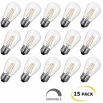 S14 LED Light Bulbs 15 Pack 1.5W (Equivalent to 11 W) Shatterproof Replacement Bulbs with E26 Medium Base, Warm LED Bulbs for Outdoor Patio Garden Vintage String Lights