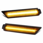 RUXIFEY Smoked Lens LED Side Marker Lights Front Bumper Sidemarker Lamps Reflectors Compatible with 2010 to 2015 Chevy Camaro Amber – Pack of 2