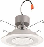 Lithonia Lighting 6SL RD 07LM 3000K 90CRI MW 6-Inch Dimmable LED Module with Integrated Wireless Bluetooth Speaker, 730 Lumens, 120 Volts, 13 Watts, Wet Listed, Matte White