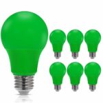 JandCase LED Green Light Bulbs, 40W Equivalent, A19 Light Bulbs with Medium Base, 6 Pack