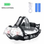 Headlamp, YCTEC 12000 Lumen Brightest 9 LED Headlamp Flashlight with Battery Level Display, Waterproof USB Rechargeable Headlamp with 6 Modes for Running Camping Hiking Walking Cycling Fishing Hunting
