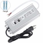 LED Driver 100 Watts Waterproof IP67 Power Supply Transformer Adapter 85V-265V AC to 12V DC Low Voltage Output with 3-Prong Plug 3.3 Feet Cable for LED Light, Computer Project, Outdoor Light