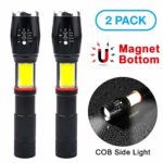 Tactical Flashlight- Viden Compact Bright Flashlight LED COB Magnet Waterproof, Rechargeable, High Lumen, E-SMARTER,6 Light Modes, Mini Handheld Flashlights For Sporting, Camping, Outdoor [2 PACK]