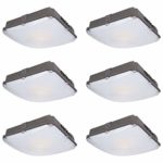 Hykolity 70W LED Canopy Light, 8400lm Outdoor LED Parking Garage Lights, Wet Rated Low Bay Soffit Lighting Fixture for Apartment Carport, 5000K, 1-10V Dimmable [400W MH Equivalent] – 6 Pack