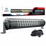 MICTUNING Magical M2 Aerodynamic 19 Inch 108W LED Light Bar – Dual Row Off Road Driving Light Combo Work Light with Wiring Harness and Side Bottom Brackets, Patent Pending