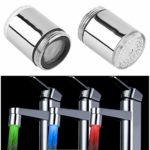 3 Color LED Light Changing Glow Temperature Sensor Shower Stream Water Faucet Tap for Kitchen Bathro om（23.5mm/0.925in）