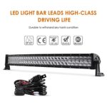 Auxbeam 32″ 180W Curved LED Light Bar 5D Lens 18000LM Spot Flood Combo Beam Driving Light with Wiring Harness