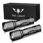 LETMY LED Tactical Flashlight, Ultra Bright 2000 Lumen XML T6 LED Flashlights With 5 Modes, Zoomable and Water Resistant for Camping Biking Hiking Home Emergency, 2 Pack