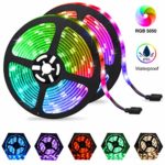 LED Light Strips 32.8ft, Color Changing RGB LED Strip Lights for Room 10M Waterproof Flexible Neon Tape Lights, Dimmable Rope Lights 5050 with Remote 12V for Christmas Bedroom Decoration Mood Lighting