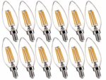 B11 E12 LED Candelabra Base Bulbs 60W Equivalent – FLSNT 4.5W Dimmable LED Candle Light Bulbs – 2700K Soft White,450LM,CRI80 – Pack of 12