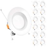 Bbounder (12 pack) 5/6 inch LED Dimmable Recessed Lighting, Retrofit Downlight with Smooth Trim, 3000K WarmWhite, 12W=100W, 1000LM, Simple Retrofit Installation, IC rated No Flicker, Energy Star & ETL