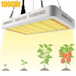 Derlights 1000W LED Grow Light Full Spectrum Sunlike 4000K Grow Lights for Indoor Plants Greenhouse Hydroponic Veg and Flower