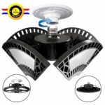 LED Garage Lights,60W Deformable Led Garage Ceiling Light 6000 LM E26/E27 Garage Lighting with 4 Adjustable Panels，Shop Lights for Garage ,Working Light，Mini UFO Garage Light