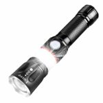 Tactical Flashlight Rechargeable Led Flashlight Zoomable Magnetic 360° COB Waterproof Work Light 4 Light Modes Super Bright for Outdoor Camping, Hiking, Emergency, Repairing Black