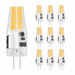 DiCUNO G4 LED Light Bulb 3W, AC/DC 12V 30W T3 Halogen Bulb Equivalent, 300LM Warm White 3000K Non-dimmable Silicone G4 SMD Bi-pin Bulb, for Landscape Chandelier RV (10-Pack)