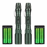 Skywolfeye 2 Sets 8000 Lumens 5 Modes Tactical T6 LED Flashlight Camping Torch Battery+Charger