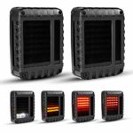 KEENAXIS DOT Certified Defender Series Tail Lights, w/Turn Signal & Back Up Rear TailLights for 07-18 JEEP Wrangler, Smoke Lens Taillights Assembly