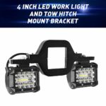 LED Work Light Pods,EBESTauto 4 Inch LED Light Bar with 2.5 Inch Towing Hitch Mount Brackets LED Bar for Truck Trailer SUV Pickup Fit Dual Led Off-road Driving Light bar
